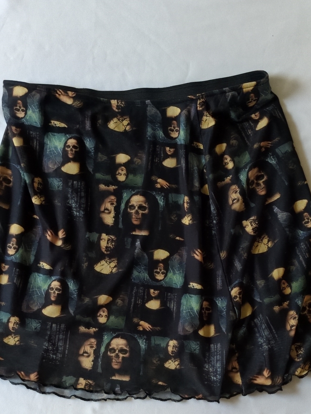 Black Gothic Print Skirt - Women's Casual A-line Medium